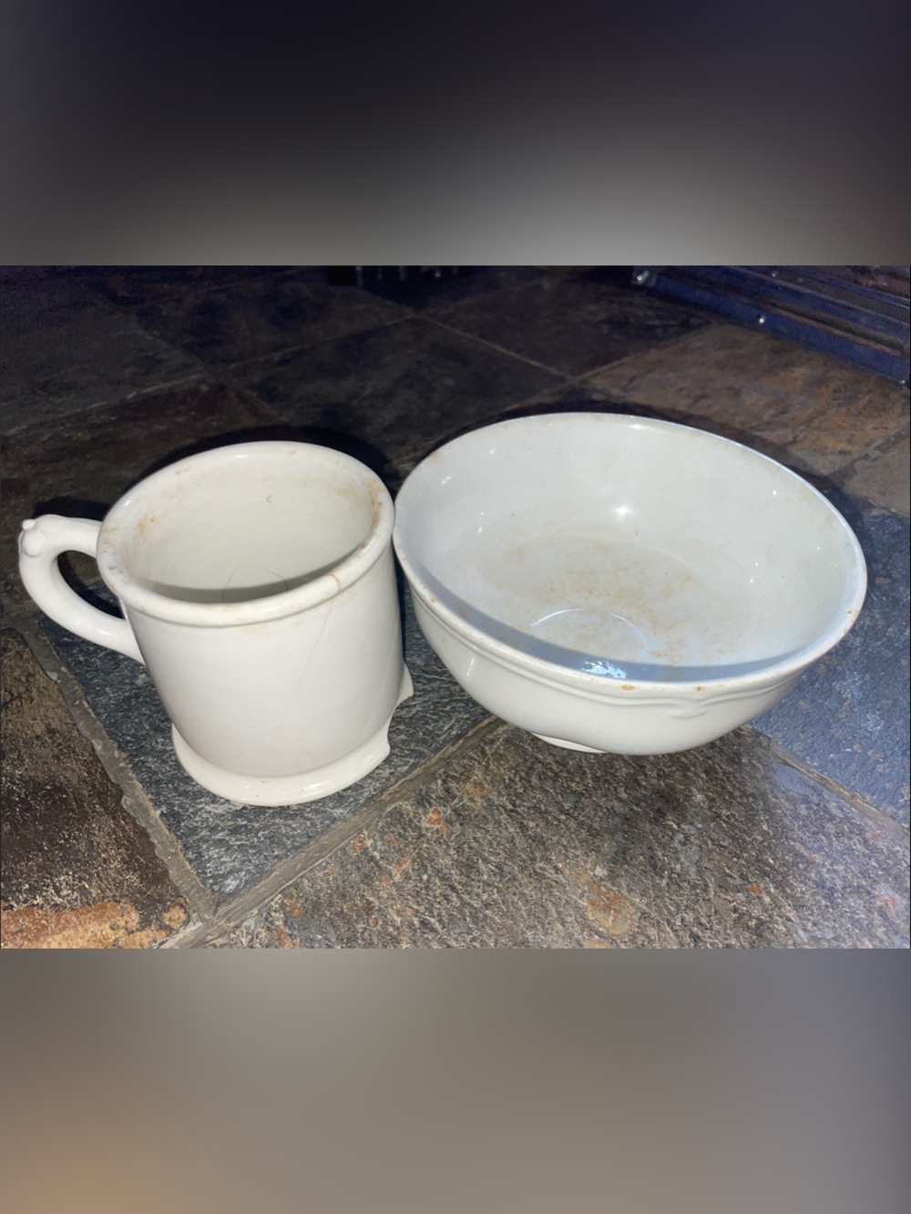 Classic White Ceramic Mug and Bowl Set